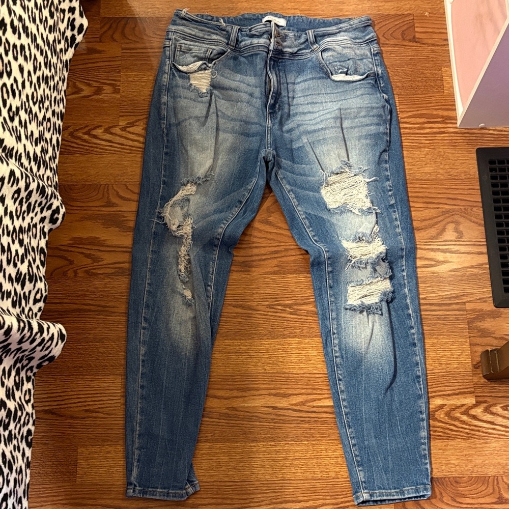 KanCan Distressed Skinny Jeans - Blue